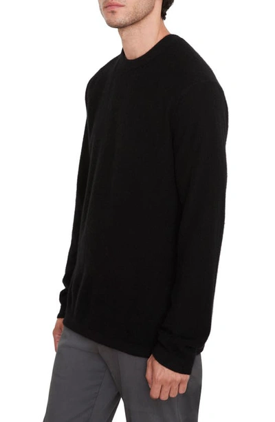 Shop Vince Boiled Cashmere Crewneck Sweater In Black