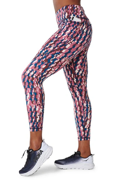 Shop Sweaty Betty Power Pocket Workout Leggings In Pink Check Distort Print