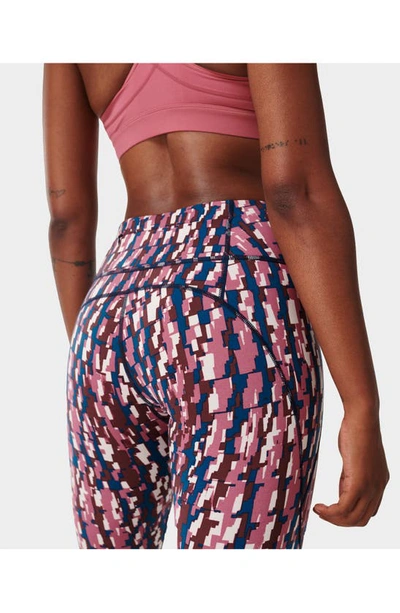 Shop Sweaty Betty Power Pocket Workout Leggings In Pink Check Distort Print