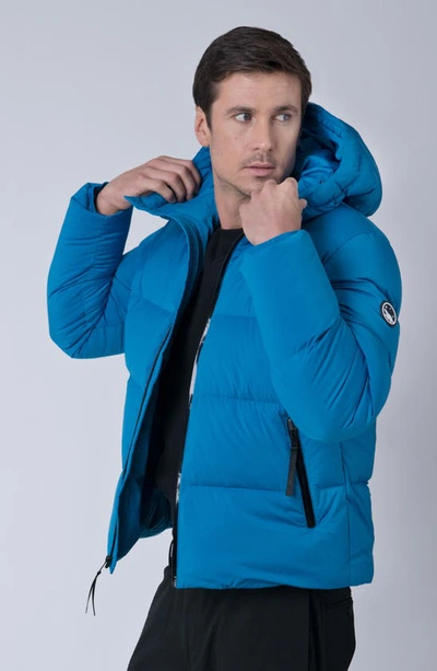 Shop The Recycled Planet Company Autobot Water Resistant Recycled Down Puffer Jacket In Mykonos Blue