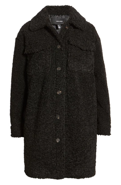 Shop Vero Moda Kyliefilucca Long Teddy Coat In Black