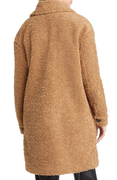Shop Vero Moda Kyliefilucca Long Teddy Coat In Tigers Eye