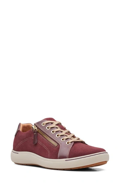 Shop Clarks Nalle Lace-up Sneaker In Burgundy