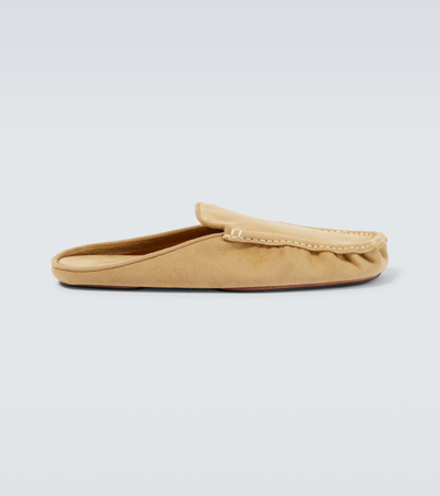 Suede Moccasin Slippers In Neutrals
