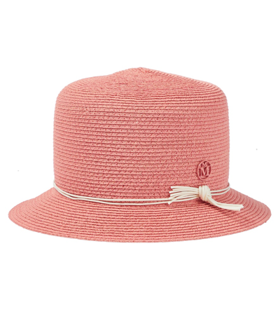 Shop Maison Michel Arsene Woven Bucket Hat In Old Pink