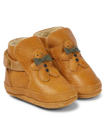 Shop Donsje Baby Aggas Lining Leather Booties In Toast Grain Leather