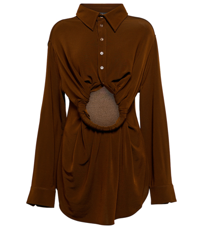 Shop Y/project Cutout Jersey Shirt In Brown
