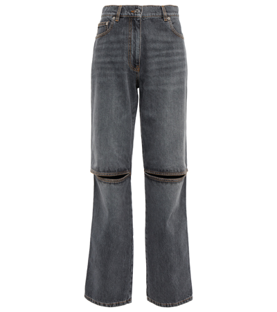 Shop Jw Anderson Bootcut Jeans In Grey