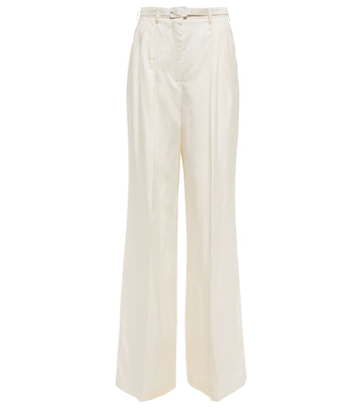 Shop Gabriela Hearst Vargas Silk Pants In Ivory