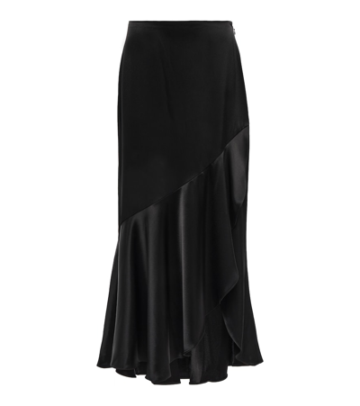 Shop Polo Ralph Lauren Satin Maxi Skirt In Polo Black
