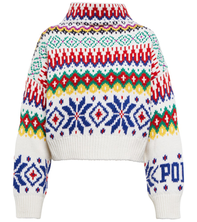 Shop Polo Ralph Lauren Wool And Cotton-blend Sweater In Cream Multi