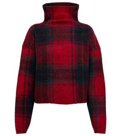 Shop Polo Ralph Lauren Checked Alpaca Wool-blend Sweater In Red Multi