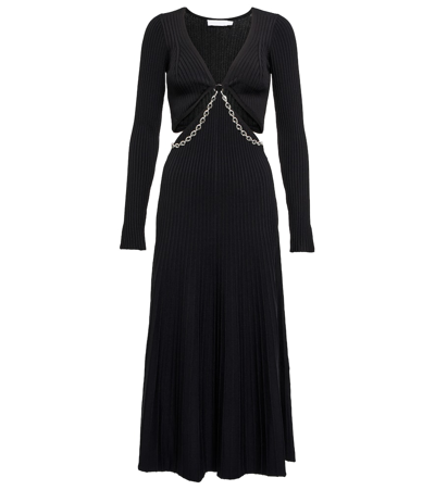 Shop Jonathan Simkhai Kathryn Ribbed-knit Midi Dress In Black