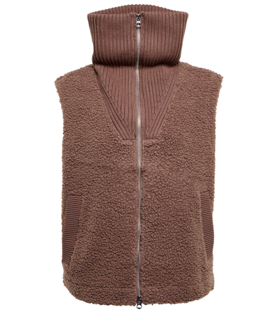 Shop Varley Teddy Zipped Vest In Deep Taupe