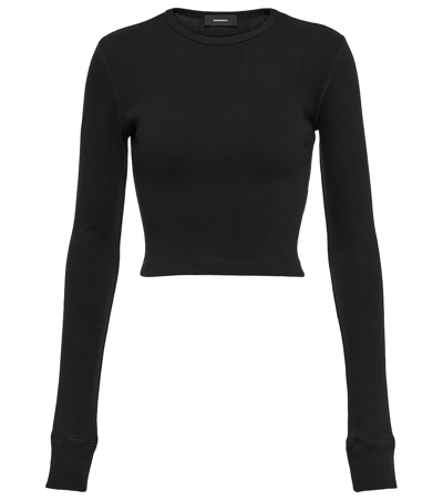 Shop Wardrobe.nyc Wardrobe. Nyc X Hailey Bieber Hb Cotton-blend Jersey Crop Top In Black