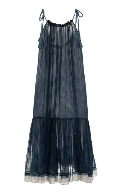 Ulla Johnson Cari Semi-sheer Coverup Maxi Dress In Legion Blue | ModeSens