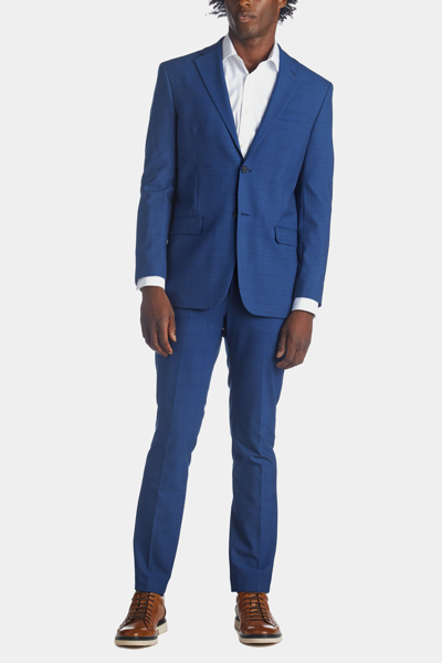 Dkny Modern Fit Stretch Suit Jacket In Blue Plaid | ModeSens