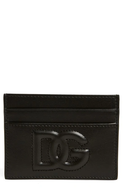 Shop Dolce & Gabbana Dg Logo Leather Card Case In Nero