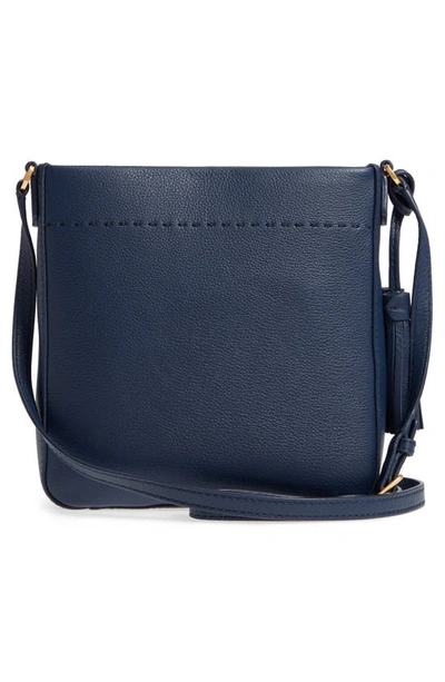 Shop Tory Burch Mcgraw Leather Crossbody Tote In Royal Navy