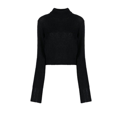 Shop Our Legacy Intact Cropped Turtleneck Sweater - Women's - Wool/alpaca/polyamide In Black
