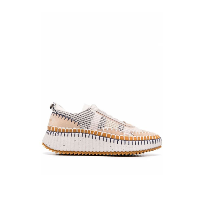 Shop Chloé Neutral Nama Recycled Mesh Sneakers - Women's - Suede/rubber/recycled Polyesterrecycled Polyester In Neutrals