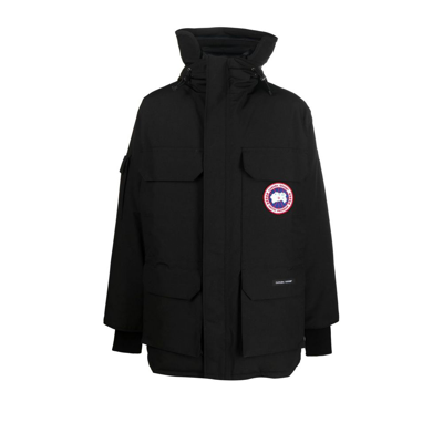 Shop Canada Goose Expedition Hooded Coat - Men's - Feather Down/cotton/polyamide/polyester In Black