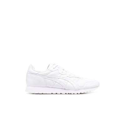 Shop Comme Des Garçons Shirt X Asics White Leather Sneakers
