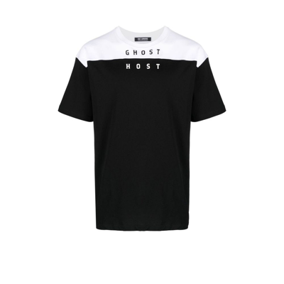 Shop Raf Simons Black Ghost Host Two-tone Cotton T-shirt