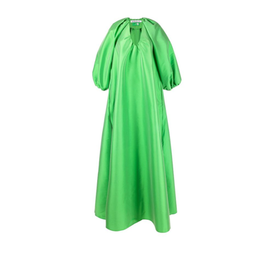Shop Bernadette Green George Puff Sleeve Gown