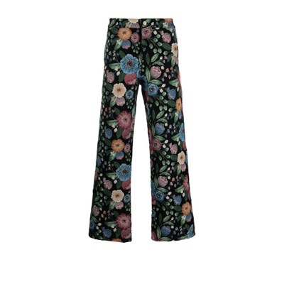 Andersson Bell Floral-jacquard Straight-leg Trousers In Multi
