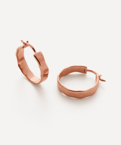 MONICA VINADER MONICA VINADER 18CT ROSE GOLD PLATED VERMEIL SILVER SIREN MUSE WAVE SMALL HOOP EARRINGS 