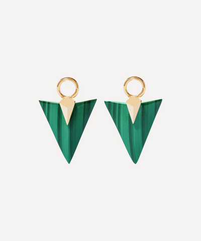 Annoushka Yellow Gold And Malachite Flight Arrow Earring Drops In Gold