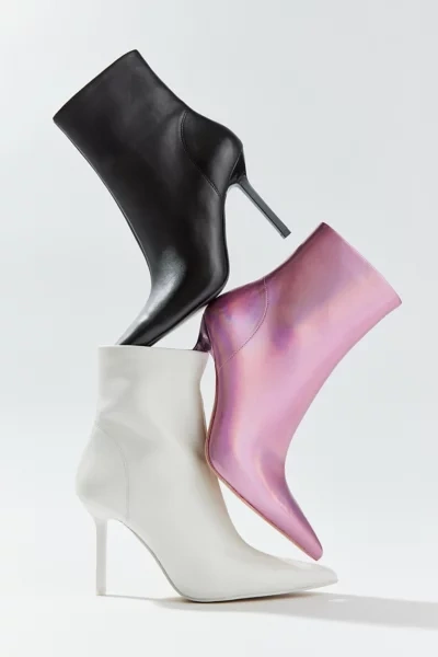 Shop Steve Madden Elysia Black Ankle Boot In Iridescent Pink