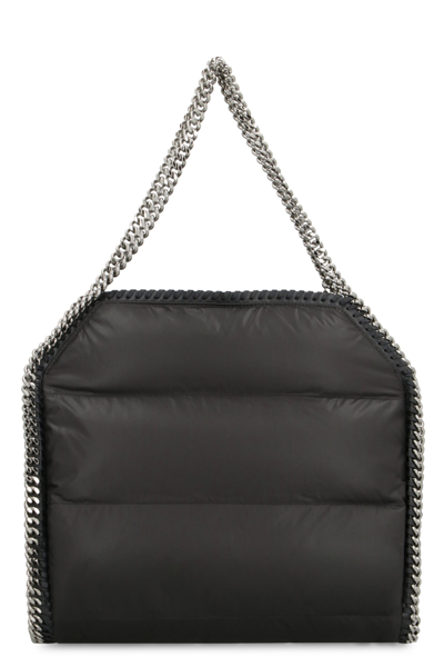 Shop Stella Mccartney Falabella Quilted Nylon Tote Bag In Black