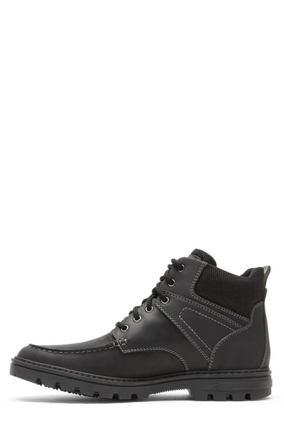Rockport Waterproof Moc Toe Lug Sole Boot In Black Lea/sde