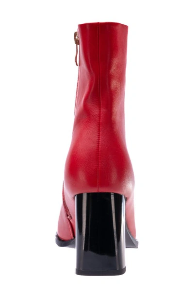 Lady Couture Tempo Tipped Block Heel Bootie In Red