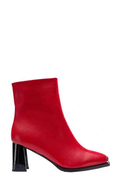 Lady Couture Tempo Tipped Block Heel Bootie In Red