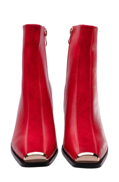 Lady Couture Tempo Tipped Block Heel Bootie In Red