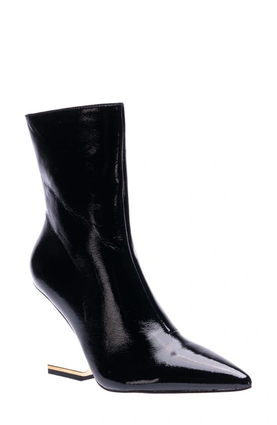 Lady Couture Princess Inverted Heel Bootie In Black Patent