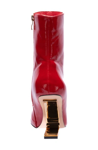 Lady Couture Princess Inverted Heel Bootie In Red Patent
