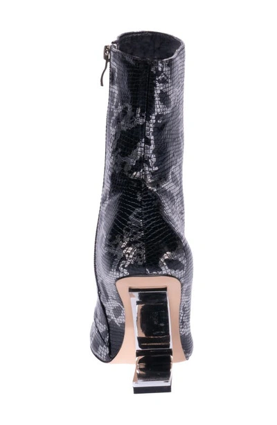 Lady Couture Princess Inverted Heel Bootie In Black Snake