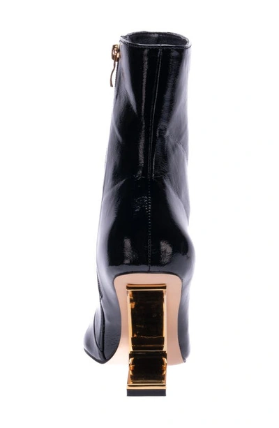 Lady Couture Princess Inverted Heel Bootie In Black Patent