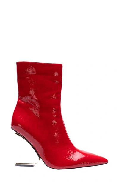 Lady Couture Princess Inverted Heel Bootie In Red Patent