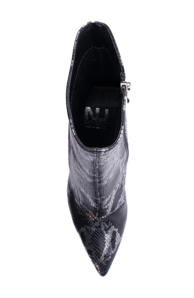Lady Couture Princess Inverted Heel Bootie In Black Snake