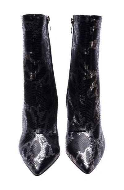 Lady Couture Princess Inverted Heel Bootie In Black Snake