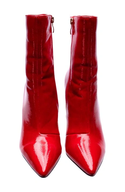 Lady Couture Princess Inverted Heel Bootie In Red Patent