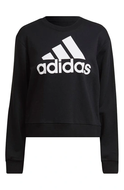 Shop Adidas Originals Essential Badge Of Sport Sweatshirt In Black/ White