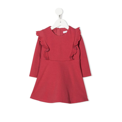 Shop Chloé Pink Milano Broderie Anglaise Collar Dress