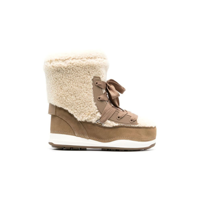 Shop Bogner Brown La Plagne Shearling Snow Boots - Women's - Artificial Leather/sheep Skin/shearling/rubber/fabr In Neutrals
