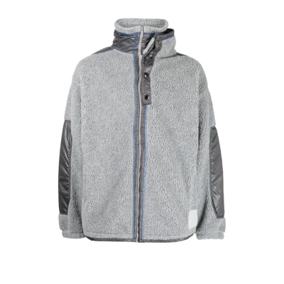 Shop Y/project Grey Double Collar Fleece Jacket